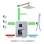 AQUARELAX miscelatore CUBE rubinetto bagno doccia incasso 3 vie monoleva monocomando cromo quadrato tre uscite