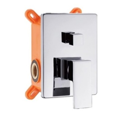 AQUARELAX miscelatore CUBE rubinetto bagno doccia incasso 2 vie monoleva monocomando cromo quadrato due uscite