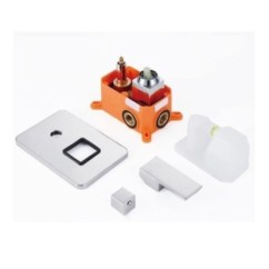 AQUARELAX miscelatore CUBE rubinetto bagno doccia incasso 2 vie monoleva monocomando cromo quadrato due uscite