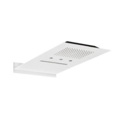 Minimal Soffione a parete in acciaio inox pioggia + cascata e cromoterapia