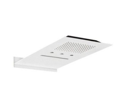 Minimal Soffione a parete in acciaio inox pioggia + cascata e cromoterapia