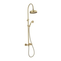 OLD FASHION Colonna doccia completa di gruppo doccia esterno deviatore integrato finitura cromo con soffione da cm 30