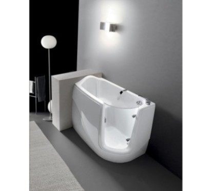 VASCA130 Vasca Disabili con sportello completa di rubinetteria 130x75xh.95/105 cm.