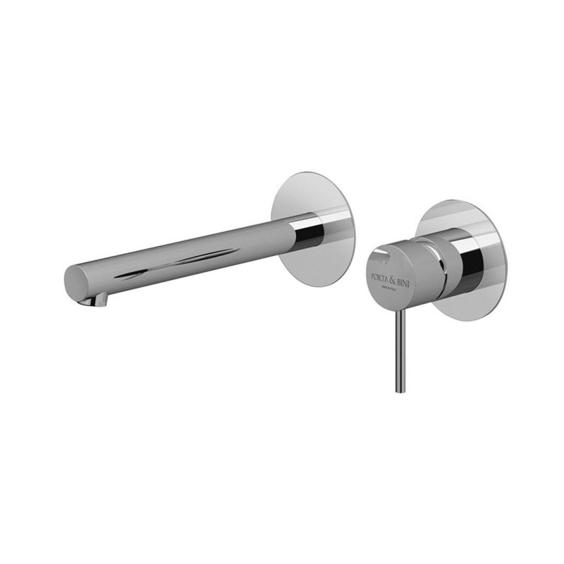 TRENDY Monocomando lavabo a muro con ponte L 200mm finitura cromo