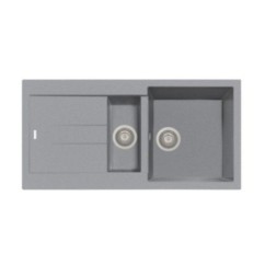 ELEGANCE 99.15 Lavello cucina ad una vasca più una vasca piccola  più scolapiatti finitura microultragranit 95 nero ebony