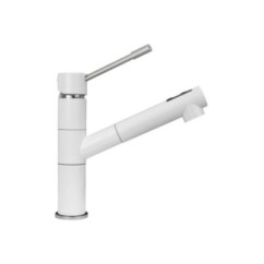 TIZMIXEXT miscelatore monocomando con doccia estraibile finitura cromo/micro ultragranit  98 bianco