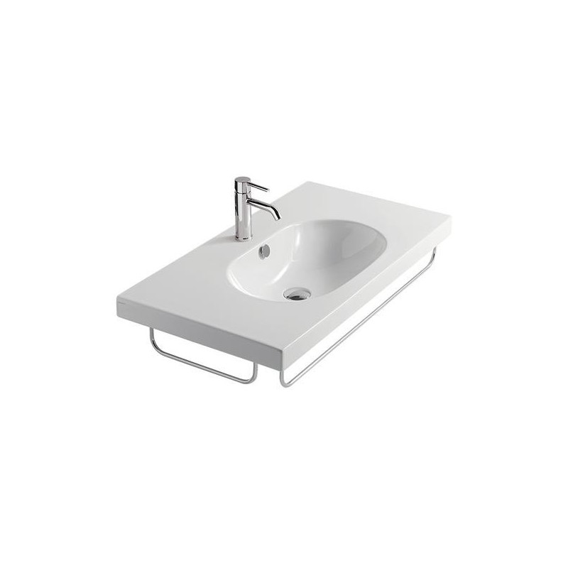 EDEN lavabo sospeso cm 90  monoforo+portasalviette frontale