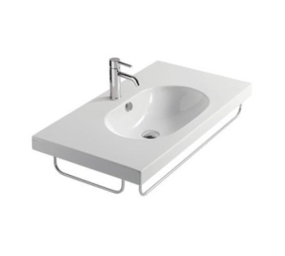 EDEN lavabo sospeso cm 90  monoforo+portasalviette frontale