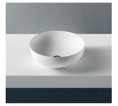 SOLID SURFACE - CORIAN Lavabo da appoggio cm Ø40 finitura bianco