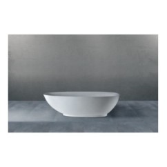SOLID SURFACE - CORIAN  OVAL Vasca free standing  cm 165 colore bianco