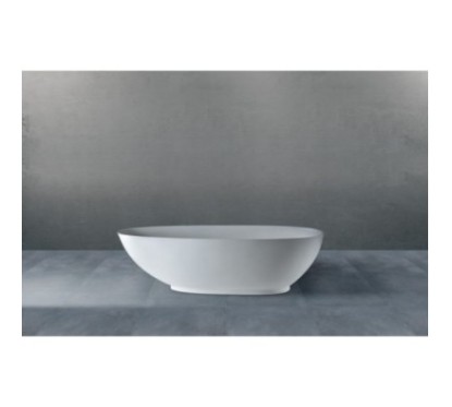 SOLID SURFACE - CORIAN  OVAL Vasca free standing  cm 165 colore bianco