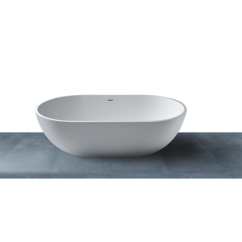 SOLID SURFACE - CORIAN OVAL  Vasca free standing  cm 170 colore bianco