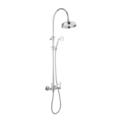 QUEEN Colonna doccia completa di miscelatore doccia esterno finitura cromo