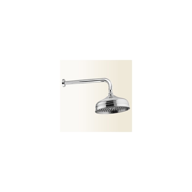 soffione 200mm retrò anticalcaree con braccio finitura nickel antico