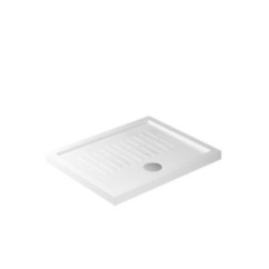 Piatto doccia ceramica rettangolare cm. 120x70 finitura bianco con piletta cromo altezza 4.5cm