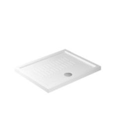 Piatto doccia ceramica rettangolare cm. 100x80 finitura bianco con piletta  bianca altezza 4.5cm