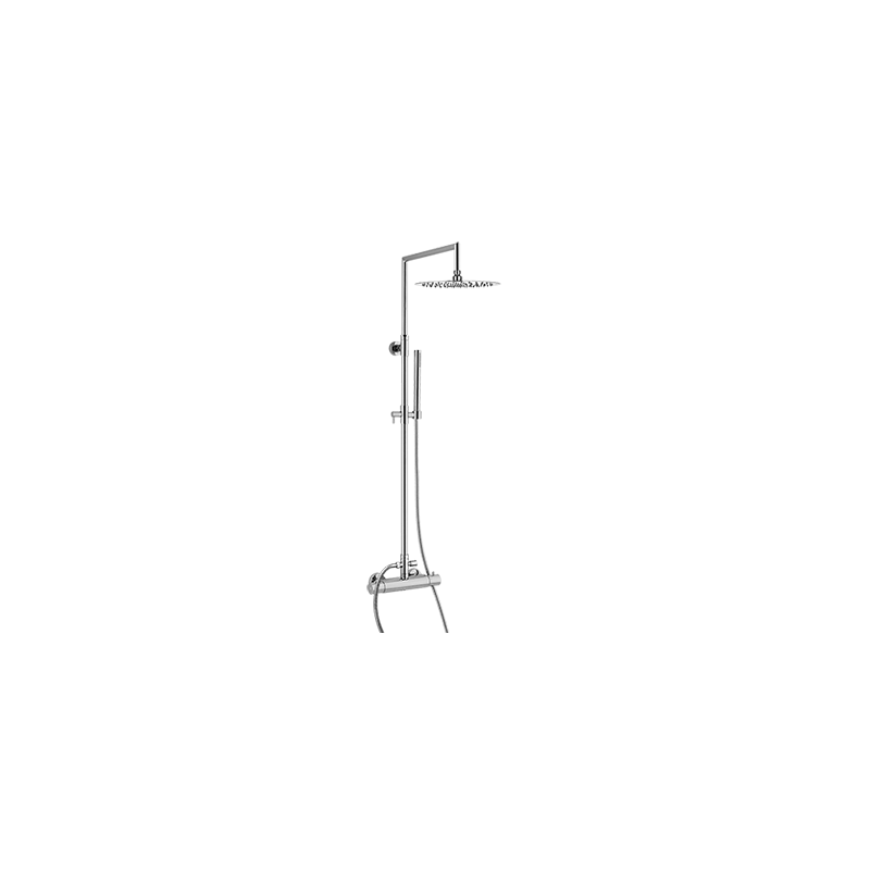 WELLNESS Colonna doccia in ottone con soffione in acciaio inox e miscelatore termostatico