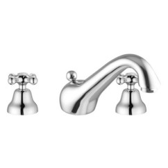 MAREA Batteria lavabo con scarico finitura bronzato con vitone ceramico