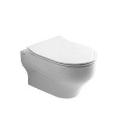 CLEAR Vaso sospeso Rimless bianco opaco con coprivaso slim caduta rallentata bianco opaco