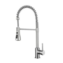miscelatore lavello con doccia estraibile in acciaio inox finitura satinato