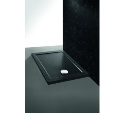 LOW ARDESIA piatto doccia acrilico rettangolare 120x80 con piletta finitura antracite altezza 4cm