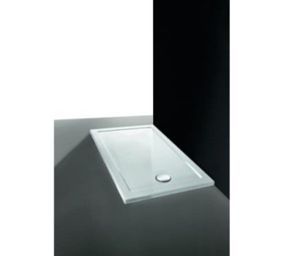 LOW piatto doccia acrilico rettangolare 100x70 con piletta finitura bianco altezza 4cm