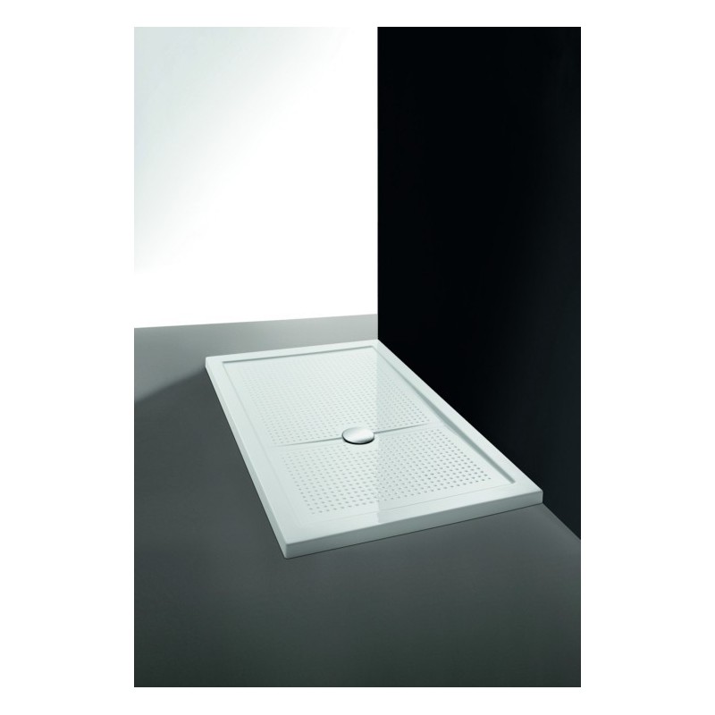 MAXI piatto doccia acrilico rettangolare 140x90 con piletta finitura bianco altezza 4,5cm