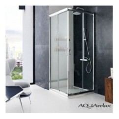 AQUArelax box doccia angolare profili argento lucido e cristallo 6mm trasparente (misura 88/90-118/120 h.195)