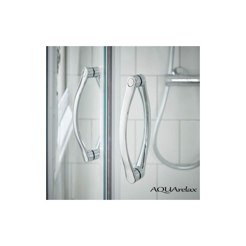 AQUArelax box doccia angolare profili argento lucido e cristallo 6mm trasparente (misura 88/90-118/120 h.195)