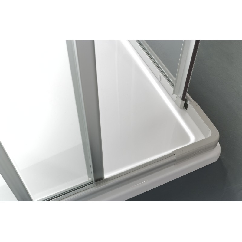ADRIA Box doccia Angolare scorrevole finitura bianco 70 cm trasparente (misura 62/72-80/90 h.185)
