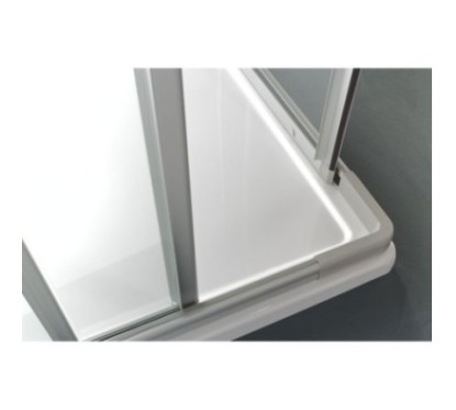 ADRIA Box doccia Angolare scorrevole finitura argento satinato 90 cm trasparente (misura 80/90-80/90 h.185)