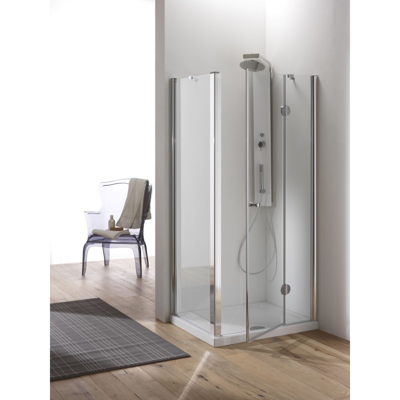 ARTIKA DOOR Porta battente finitura argento satinato 70 cm trasparente (misura 68/73 h.185)
