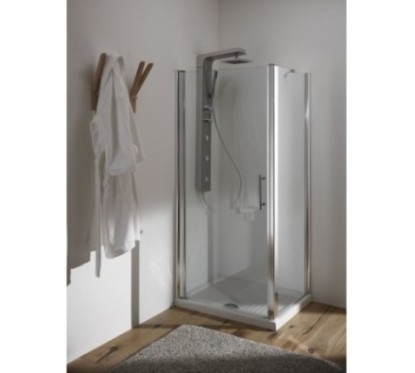 BLADY DOOR Porta a battente finitura cromo 90 cm trasparente (misura 85/90 h.185)
