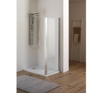 BLADY DOOR Porta a battente finitura cromo 90 cm trasparente (misura 85/90 h.185)