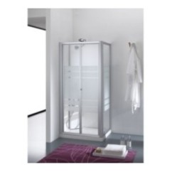 BOREAS Porta a soffietto finitura argento satinato 70 cm trasparente (misura 65/70 h.185)