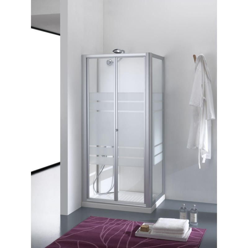 BOREAS Porta a soffietto finitura bianco 85 cm trasparente (misura 80/85 h.185)