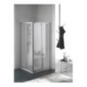 BRIO Box doccia Angolare scorrevole finitura argento satinato 90 cm acrilico (misura 80/90-80/90 h.185)