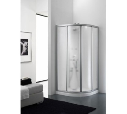 CORIAM Box doccia Circolare scorrevole finitura bianco 80 cm trasparente (misura 78/80-78/80 h.185 raggio 55)