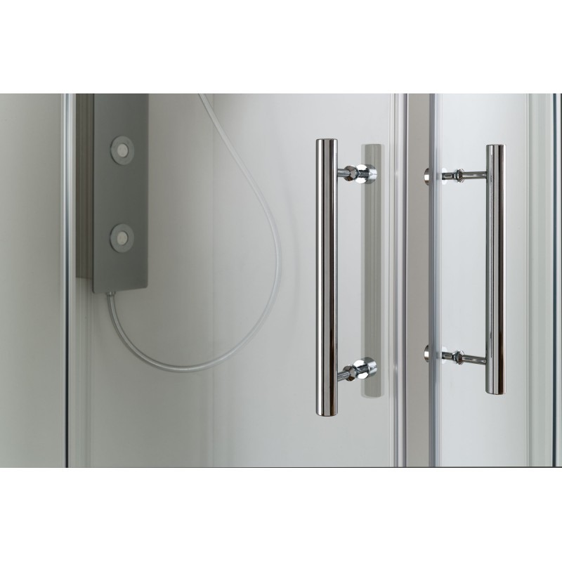 DIRK Box doccia Angolare scorrevole finitura argento satinato 70-100 cm trasparente (misura 68/71-97/100 h.195)