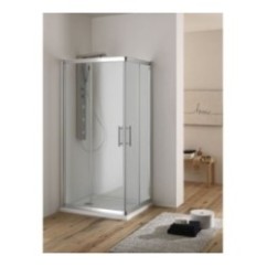 DIRK Box doccia Angolare scorrevole finitura bianco 70-100 cm serigrafato (misura 68/71-97/100 h.195)