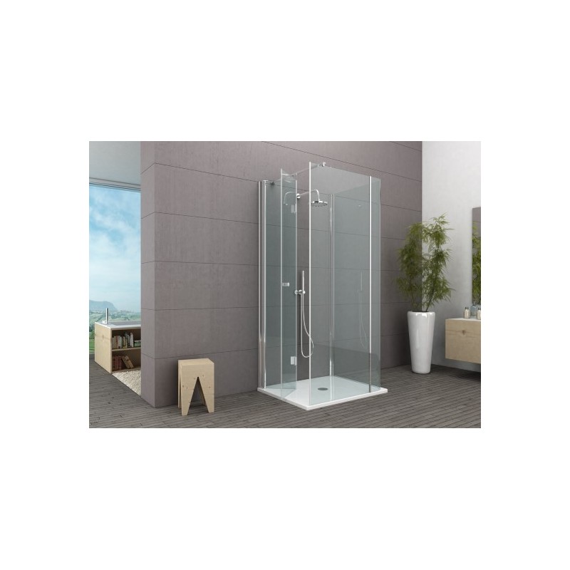 DOLCE VITA Box doccia Angolare su 3 lati trasparente argento 6mm finitura cromo lucido (misura 70-100-70 h.200)