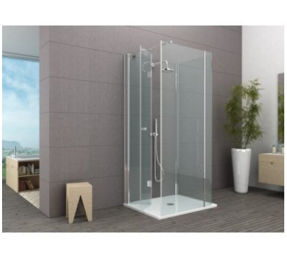 DOLCE VITA Box doccia Angolare su 3 lati trasparente argento 6mm finitura cromo lucido (misura 80-140-80 h.200)