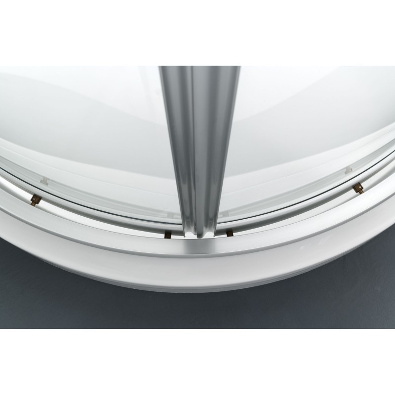 GULLIVER Box doccia Circolare scorrevole finitura argento satinato 80 cm trasparente (misura 78/80-78/80 h.185 raggio 55)