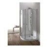 HAWA Box doccia Circolare finitura argento satinato 70-90 cm trasparente (misura 68/70-88/90 h.185 raggio 38)