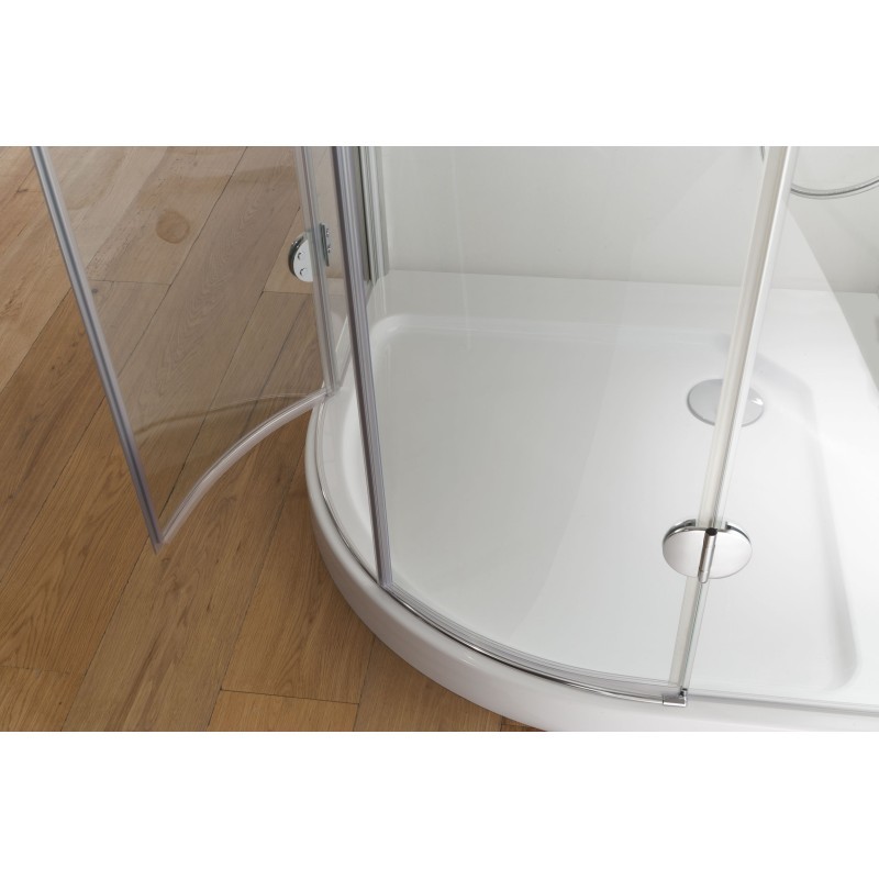 HAWA Box doccia Circolare finitura argento satinato 70-90 cm trasparente (misura 68/70-88/90 h.185 raggio 38)