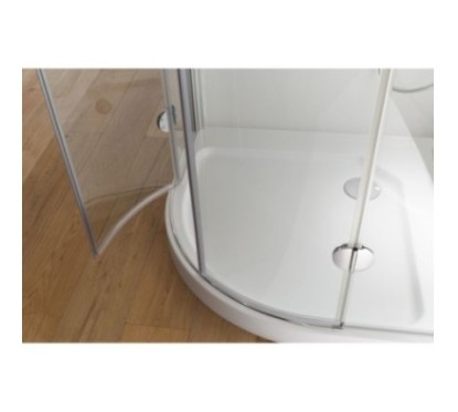 HAWA Box doccia Circolare finitura argento satinato 80 cm trasparente (misura 78/80-78/80 h.185 raggio 55)