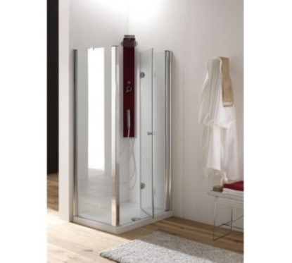 HIDRA DOOR Porta pieghevole finitura argento satinato 90 cm trasparente (misura 85/90 h.195)