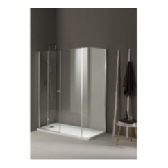 MOD2 Box doccia laterale fisso e porta soffietto cm 80x160 cristallo 6mm traparente cromo (78/80-158/160 h.200)