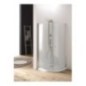 OASIS Box doccia circolare a battente finitura argento satinato 80 cm trasparente (misura 78/80-78/80 h.185 raggio 55)