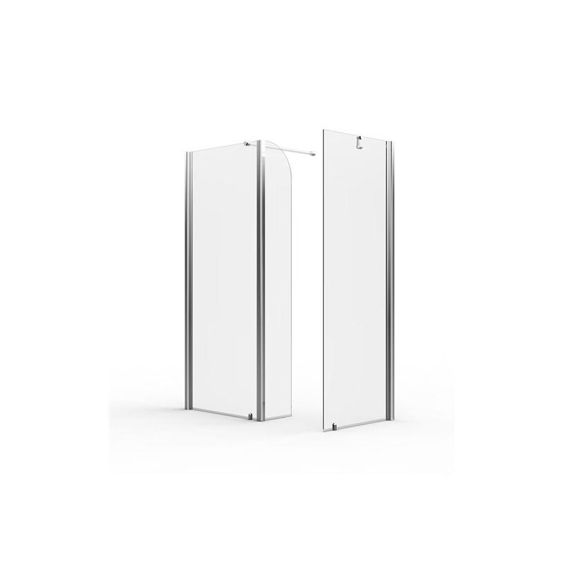 PANORAMA 2 Pareti doccia fissa per Box Doccia cm60x200h-cm90/30x200h finitura argento satinato (58/60-88/90+30 h.200)